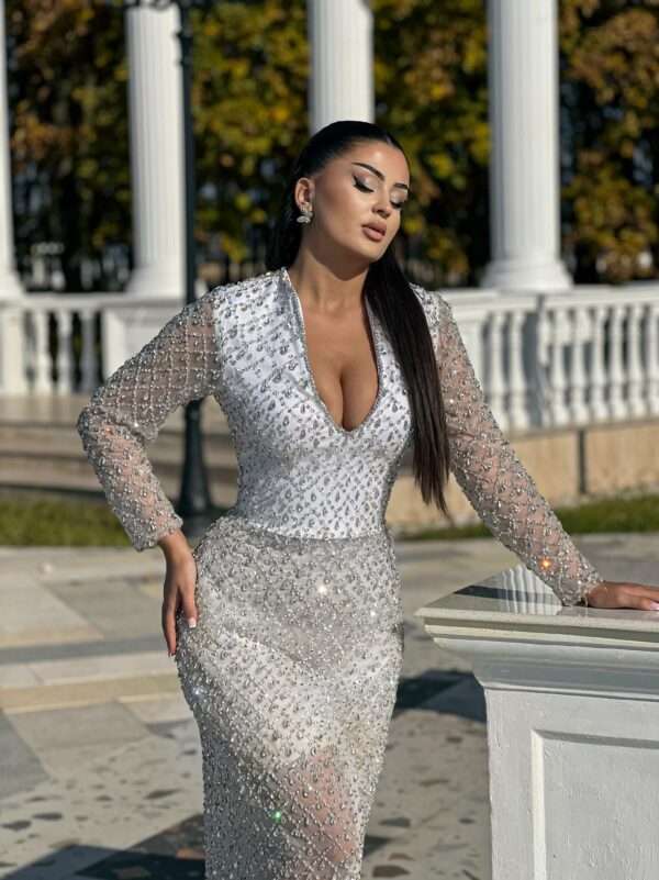 Sparkling White Crystal Gown - Image 3